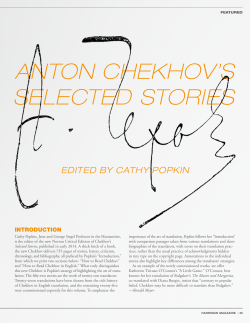 ANToN cheKhov`s selecTeD sTories