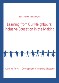 Learning from Our Neighbours: Inclusive Education in the Making