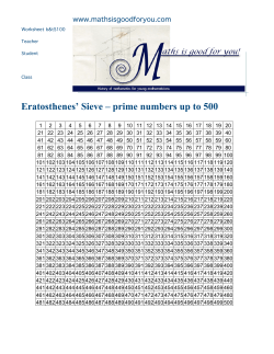 Eratosthenes` Sieve &ndash; prime numbers up to 500