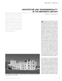 architecture and &ldquo;environmentality&rdquo; in the nineteenth