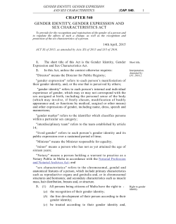 Gender Identity, Gender Expression and Sex