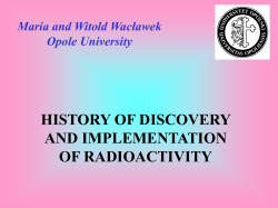 History of discovery and implementation of radioactivity