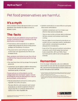 Pet food preservatives are harmful.