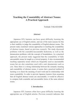 Teaching the Countability of Abstract Nouns: A Practical Approach