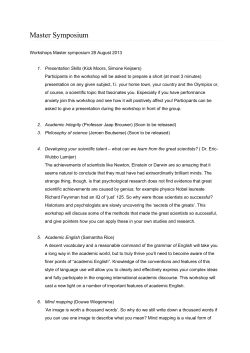 Master Symposium - Orientation Week Leiden