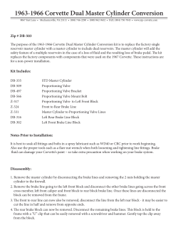 1963-1966 Corvette Dual Master Cylinder Conversion