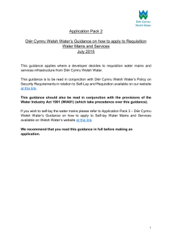 Guidance Notes - Dwr Cymru Welsh Water