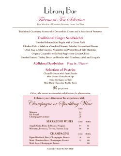 Fairmont Tea Selection Champagne or Sparkling Wine