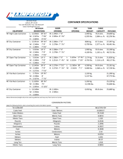 container specifications