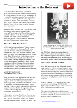 Introduction to the Holocaust