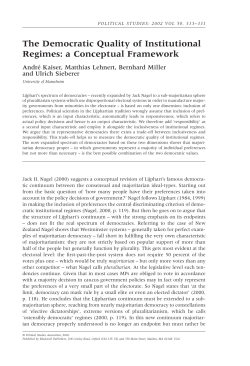The Democratic Quality of Institutional Regimes: a Conceptual