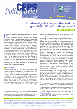 Russian-Algerian cooperation and the `gas OPEC`: What`s in the