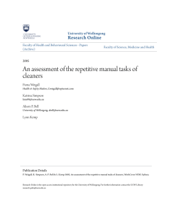 An assessment of the repetitive manual tasks of