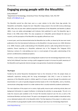 Engaging young people with the Mesolithic