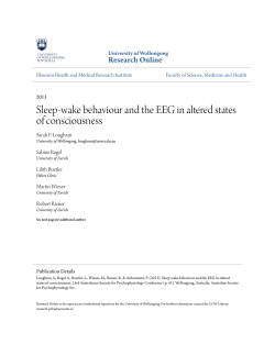 Sleep-wake behaviour and the EEG in altered states of consciousness