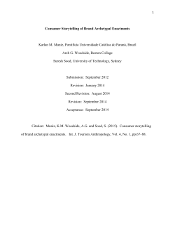 Consumer Storytelling of Brand Archetypal Enactments Karlan M