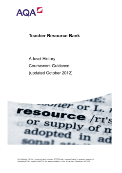 A-level History Coursework Coursework: Guidance