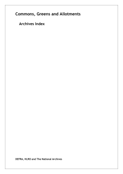 Archives Index - Re-Registration of Common Land