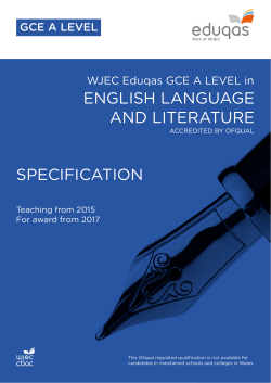 A level English Language and Literature Specification