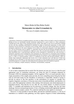 Metonymies we (don`t) translate by
