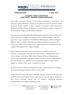 PRESS RELEASE 17 MAY 2010 ACADEMIC - MITAGS-PMI