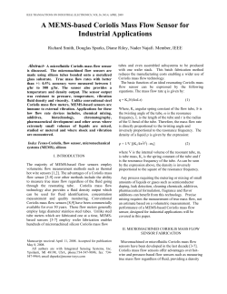 A MEMS-based Coriolis Mass Flow Sensor for Industrial Applications