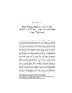 Ecocentric Travel in William Least Heat-Moon`s Blue