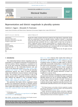 Representation and district magnitude in plurality systems