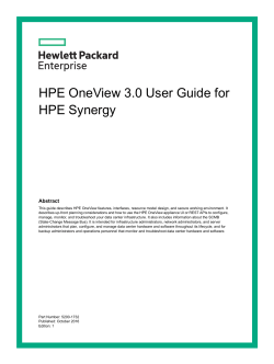 HPE OneView 3.0 User Guide for HPE Synergy
