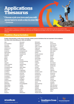 Applications Thesaurus - Careers Fact Sheets