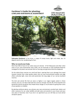 Gardener`s Guide For Planting: LOWLAND SUBTROPICAL