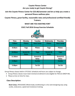 Coyote Fitness Center Are you ready to get Coyote Strong? Join the