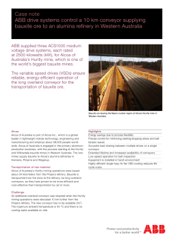 Case note ABB drive systems control a 10 km conveyor supplying