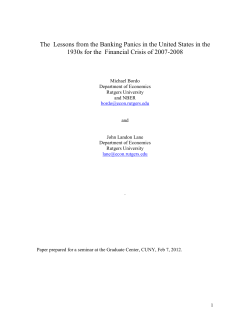 The Banking Panics in the United States in the 1930s: Some