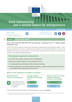 CY - Early restructuring and a second chance for entrepreneurs