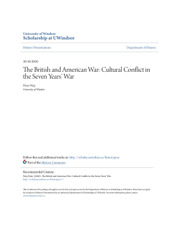 The British and American War - Scholarship at UWindsor