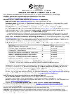 C Osteopathic (DO) Medical School Application Process