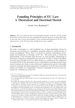 Founding Principles of EU Law: A Theoretical and Doctrinal