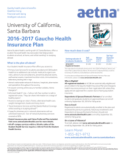 2016-2017 Gaucho Health Insurance Plan