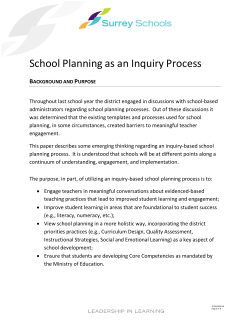 School Planning as an Inquiry Process