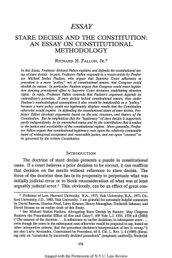 Stare Decisis and the Constitution