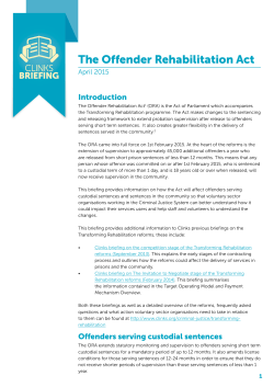 Briefing on the offender rehabilitation act