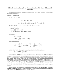 Solving Ordinary Differential Equations