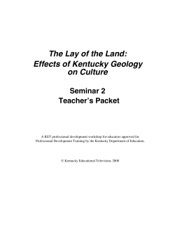The Lay of the Land: Effects of Kentucky Geology on Culture