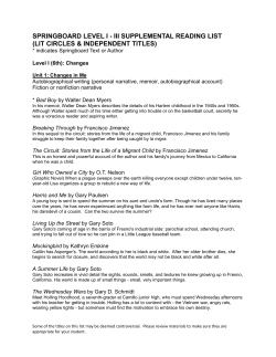 SPRINGBOARD LEVEL I - III SUPPLEMENTAL READING LIST (LIT