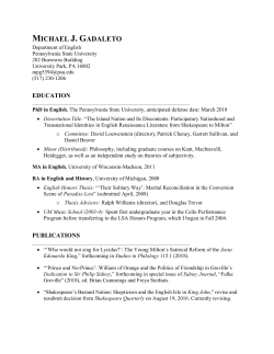 CV - Penn State`s English Department