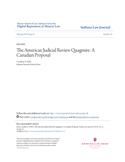 The American Judicial Review Quagmire: A Canadian Proposal