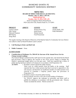 minutes - Rancho Santa Fe Community Services District