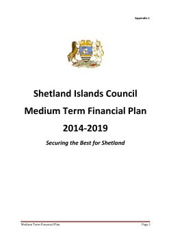Shetland Islands Council Medium Term Financial Plan 2014-2019