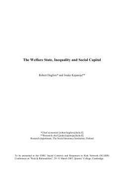 The Welfare State, Inequality and Social Capital